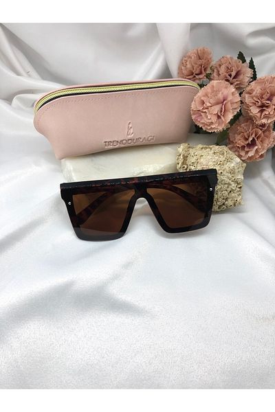 Di Caprio Cloch Rectangular Leopard Women's Sunglasses