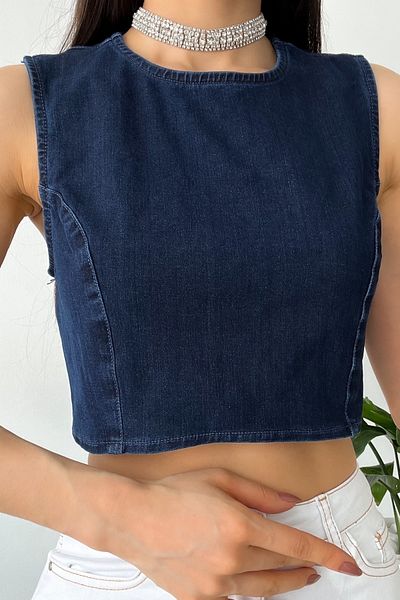 FEMELLE Bluză de denim crop pentru femei sezon nou