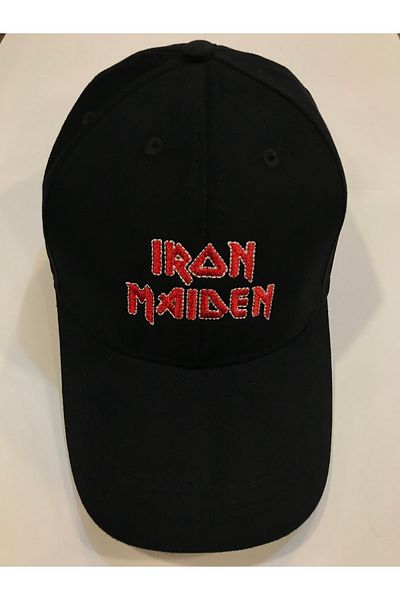 Orijin Tekstil Iron Maiden Text Embroidered Unisex Black Hat