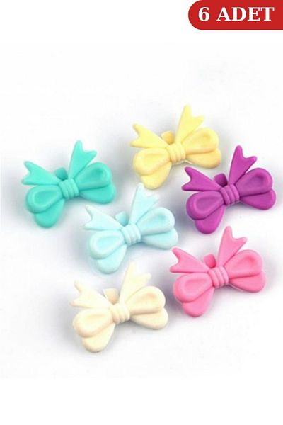 Flosoft 6-Piece Silicone Cup Marker, Colorful Bow Cup Mug Cup Separator 6 Pieces