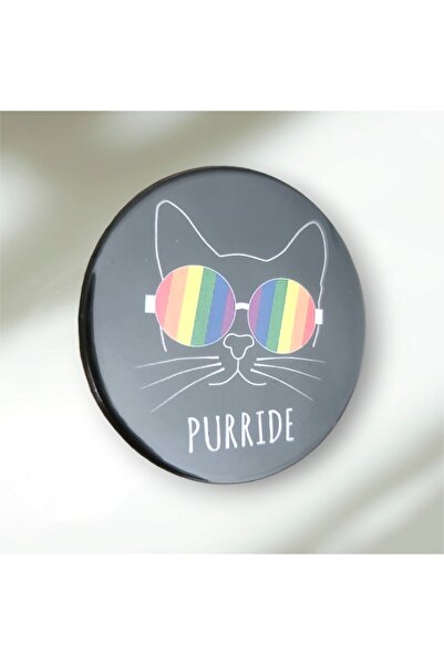 fırsatlar diyarı Cat Gökkuşağı Purride Flag Buton Rozet