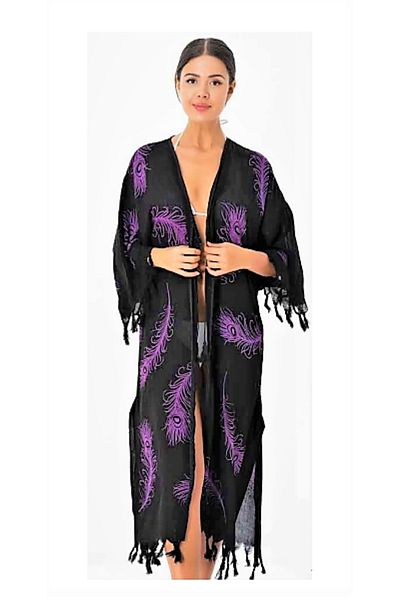 Sunsurf Slap Stone Print Kaftan Pareo Μαύρο
