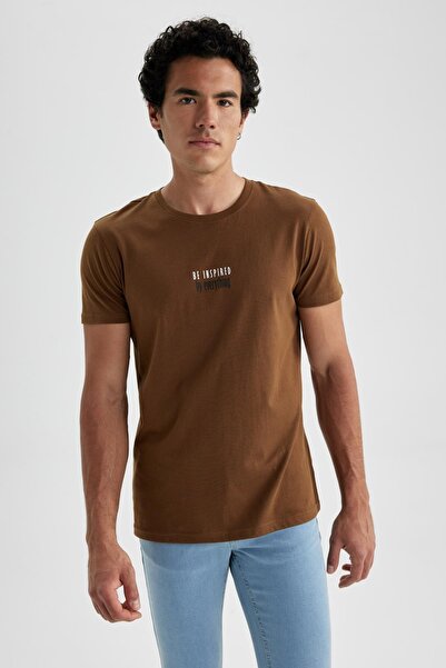 DeFacto Slim Fit Crew λαιμόκοψη κοντό μανίκι 100% βαμβάκι A2631ax23sm