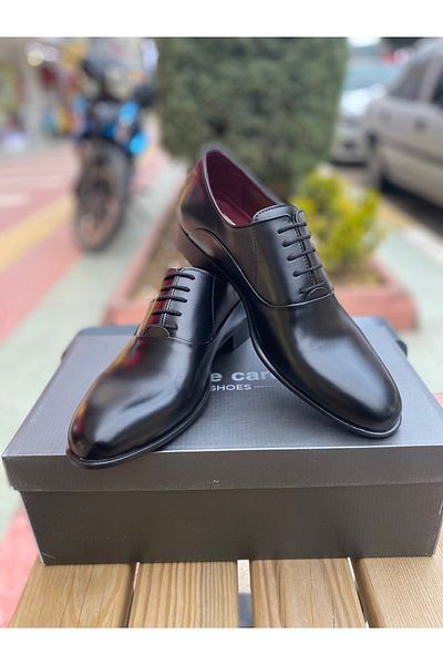 Pierre Cardin Ανδρικά καθημερινά κλασικά παπούτσια με σόλα από γνήσιο δέρμα μαύρα - 7017