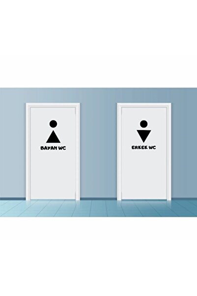 EYBA STİCKER Wc Kapısı Man Ve Women Sıtıcker Kadın Erkek -bay Büyük Sticker T...