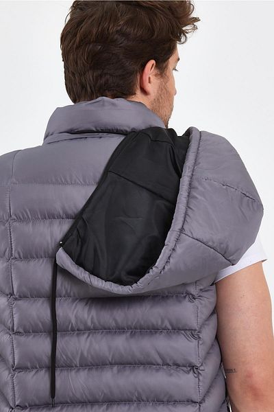 FİHA Men's Hooded Vest /Oisama-9082 - Gray