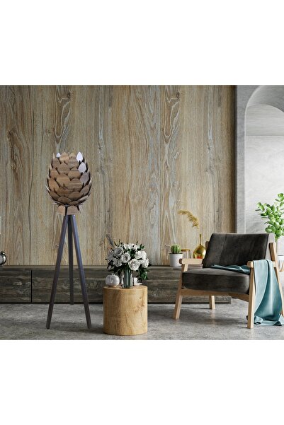 Genel Markalar Lambader - Tripod Lambader - Dekoratif Ahşap Lambader - Kozalak Model Lambader
