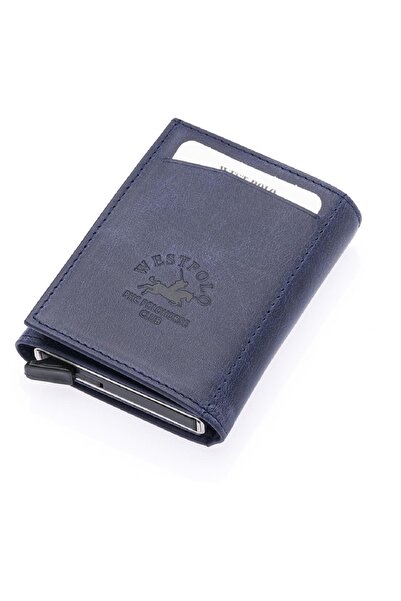 Westpolo Safari Genuine Leather Unisex Mechanical Wallet with Plenty of Card Holder Compartments