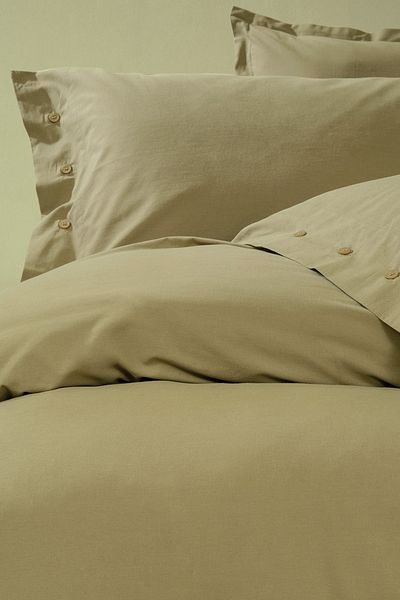 Yataş Plain Oversized Ranforce Washable Duvet Cover Set - Green