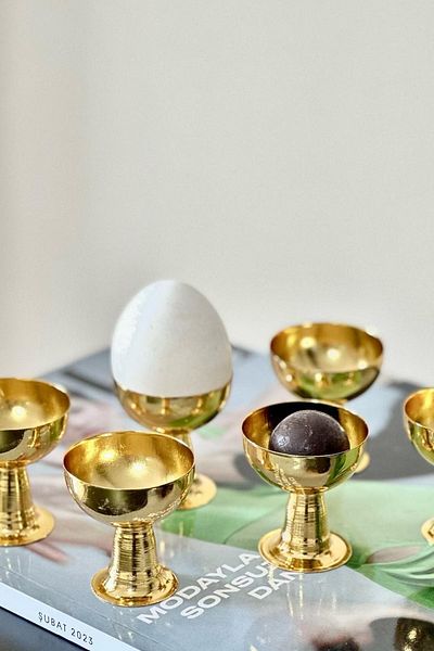 ARTER Home Ball Single Gold Egg Cup & Turkish Delight Bowl