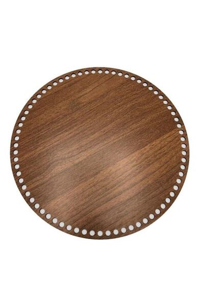 DMahşap Placă de bază tavă din lemn rotundă din plasă de 35 cm, 35x35 cm, față-verso