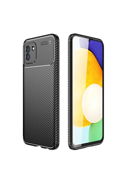 ZM STORE Samsung Galaxy A03 Kılıf Karbon Tasarımlı Harika Kesim Negro Kapak