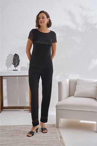 Sevim 13572 Set de pijamale cu imprimeu cu pietre