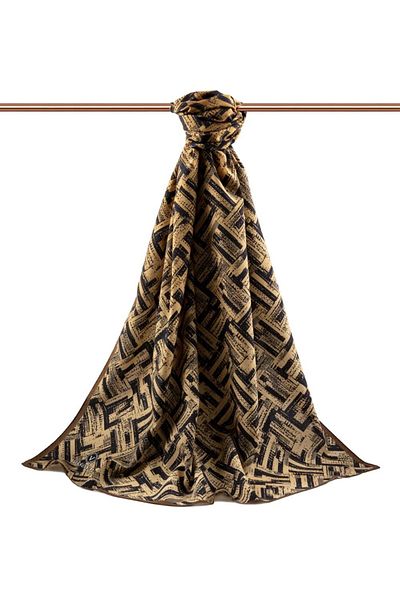 Vissona Γυναικείο σάλι Tan Luxury Medina Silk