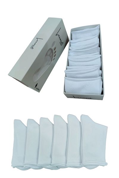 Leement socks 6 чифта диабетични памучни безшевни еластични чорапи с плоски пръсти