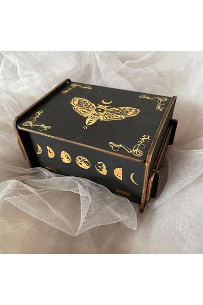 REGIN COLLECTIVE Regin Handmade Skull Moth Designed Wooden Box