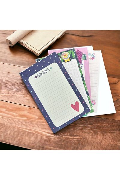 Bubu 4-Piece To Do Lıst Memo Pad Notepad 8.5x14cm 96 Sheets