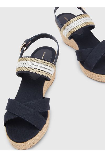 Tommy Hilfiger Niebieskie Damskie Niebieskie Damskie Buty Na Koturnie Fw0fw07090dw6 Obcas Koturnowy