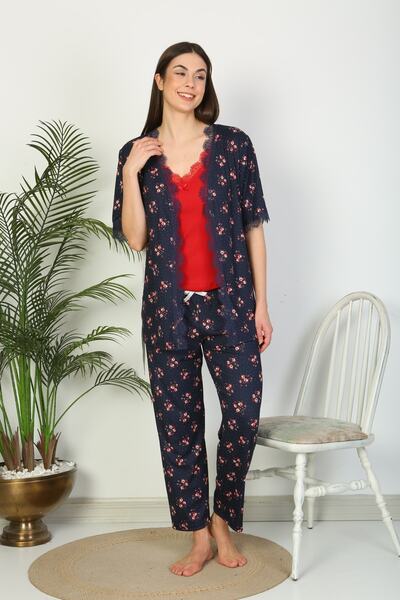 Tamay Boxer طقم بيجامة صيفي (بنطلون بيجامة بحزام حبل مع ثوب) مكون من ثلاث قطع...