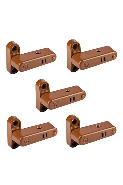 EYM Alarm PVC Door Window Burglar Security Lock Light Brown 5 Pieces