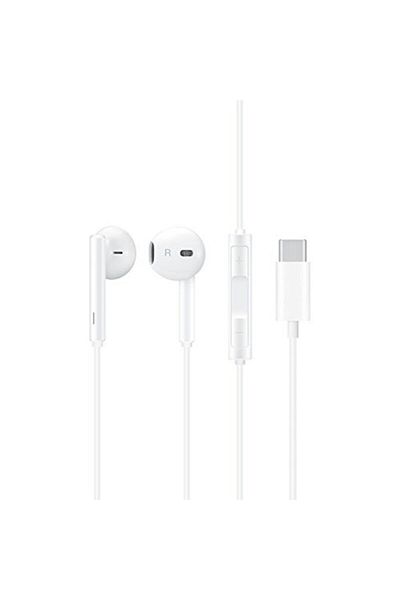 Huawei سماعات أذن Casti Audio من نوع Samsung CM33 Type-C باللون الأبيض مع تغليف نفطة