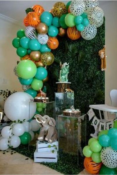 MERİ PARTİ Safari Patterned Balloon Chain Set Safari Concept Balloon Chain