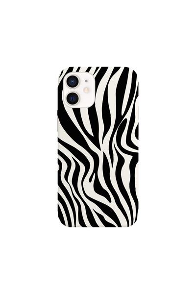 shoptocase Iphone 12 Beyaz Lansman Zebra Desenli Telefon Kılıfı