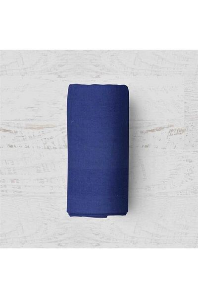 mer-tim ezberbozan ev tekstili Mer-tim Cotton Ranforce Single Navy Blue Elasticless Sheet and Pillow Case - 160 X 240