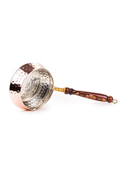 Handygoo Red Forged Copper Sauce Bowl with Wooden Handle