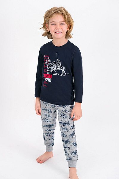 U.S. Polo Assn. Us715 U.S. Polo Assn Licensed Navy Blue Boy's Pajama Set