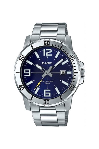 Casio ساعة يد رجالية باللون الرمادي الداكن Mtp-vd01d-2bvudf