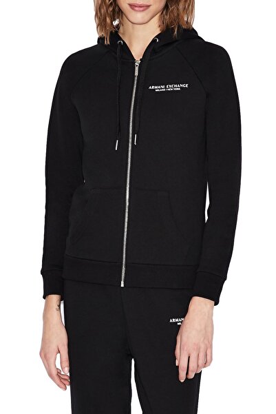 Armani Exchange Women's Hooded Cotton Zippered Sweatshirt