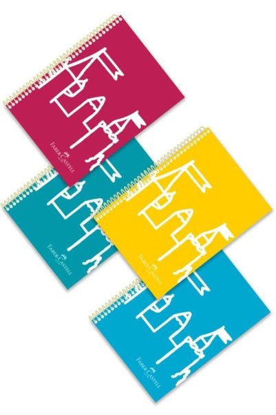 Faber Castell A4 Spiralli Defter Şato Pp Kapak Çizgili 80 Yaprak 4 Lü Paket 5...