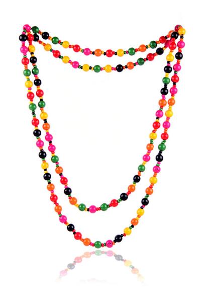 Rouge قلادة مولان مزدوجة ملتفة بالخرز الخشبي الطبيعي