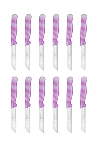 Solingen Mermer Desen Meyve Bıçağı 12'li Pembe
