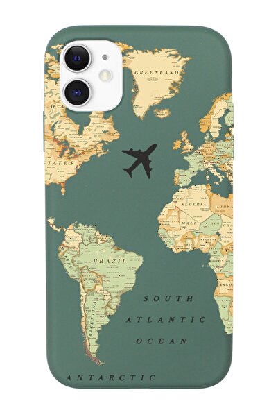 shoptocase Iphone 11 Eski Dünya Haritası Desenli Telefon Kılıfı