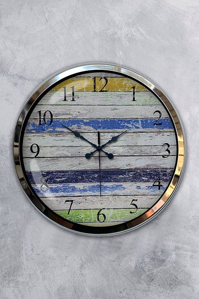 Kasva Concept Δώρο ρολόι τοίχου 40 εκ. Chrome Metal Alaçatı