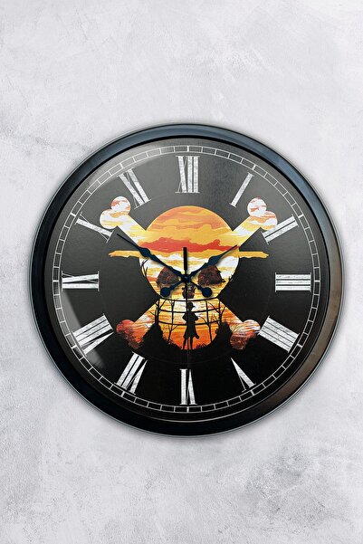 AİB STORE Δώρο 40 εκ. Μαύρο Μεταλλικό Πειρατικό Ρολόι τοίχου