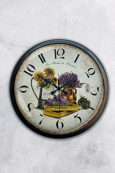 Kasva Concept Gift 40 cm Black Metal Decorative Wall Clock