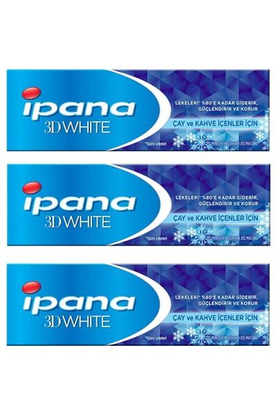 İpana Ipana 3D Whiteness Revitalizing Freshness Toothpaste for Tea and Coffee Drinkers 3 Pcs X 75 ml