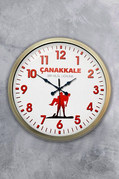 Kasva Concept Ceas de perete cadou de 40 cm din metal antică în memoria de Çanakkale