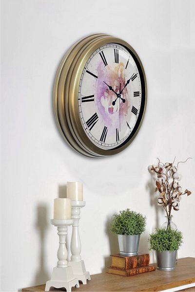 Kasva Concept Antique Metal Wolf Wall Clock