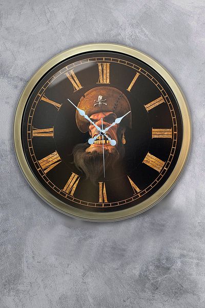 Kasva Concept Gift 40 cm Antique Metal Pirate Wall Clock
