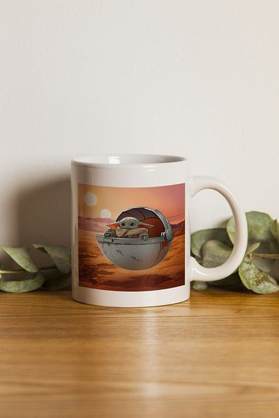Hediyecim Vuslat Porcelain - Yoda Baby Designed Mug - Machine Washable