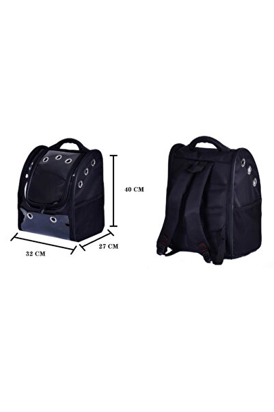 GND PET Astronot Şeffaf Köpek & Kedi Taşıma Sırt Çantası Siyah 32 X 27 X 40 Cm