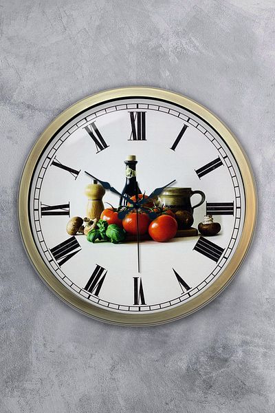 Kasva Concept Ceas de perete de bucătărie din metal antic de 40 cm