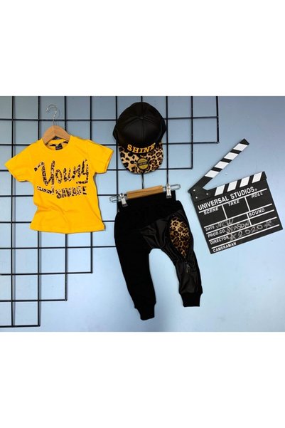 UMKEM Erkek Çocuk Beyaz Young Swage Leopar Takım