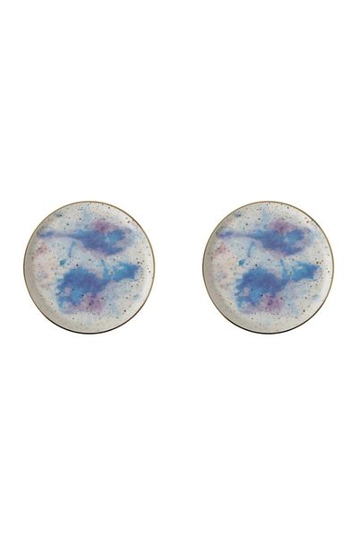 Porland White Cosmos Pattern4 Flat Plate 20 cm Set of 2