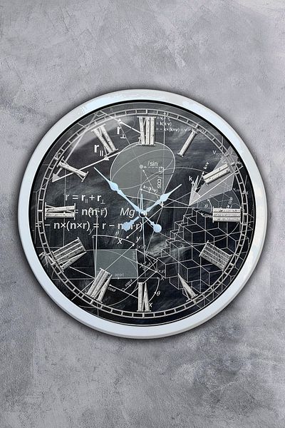 Kasva Concept Δώρο 40 εκ. Λευκό Μεταλλικό Μαθηματικό Ρολόι τοίχου