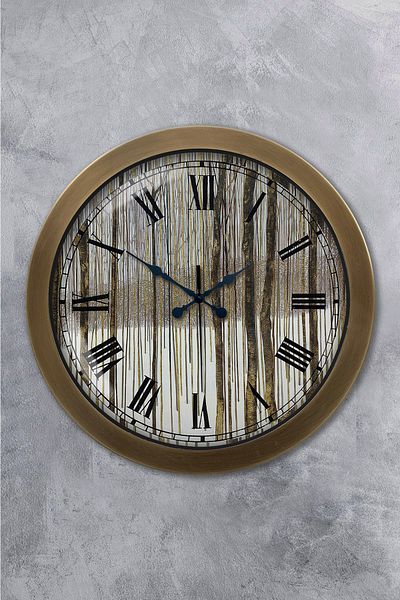Kasva Concept Antique Metal Roman Numeral Wall Clock 36 cm
